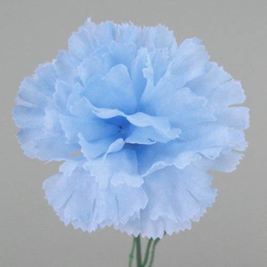 Silk Carnations Pale Blue 45cm Artificial Flowers